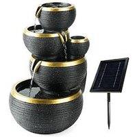 Streetwize Solar Cascading Black & Gold Fountain Water Feature