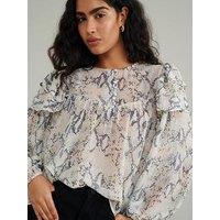 Nobodys Child Tilda Snake Print Top - White