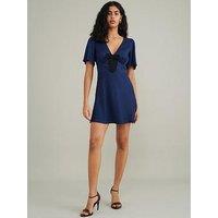 Nobodys Child Faith Bow Front Mini Dress - Blue