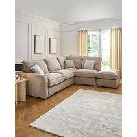 Very Home Treviso Right Hand Corner Fabric Chaise With Footstool