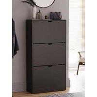 Vida Designs Cove 3 Drawer Shoe Cabinet - Black - Fsc Certified
