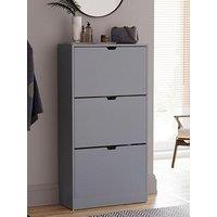 Vida Designs Cove 3 Drawer Shoe Cabinet - Grey - Fsc Certified