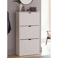 Vida Designs Cove 3 Drawer Shoe Cabinet - White - Fsc Certified