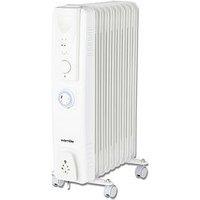 Warmlite 2000W 9-Fin Oil Filled Radiator With Adjustable Timer - White