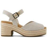 Toms Isla Peep Toe Heeled Sandals - Light Natural