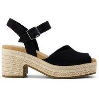 Toms Isla Peep Toe Heeled Sandals - Black