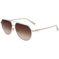Longchamp Lo174S Aviator Metal Sunglasses - White
