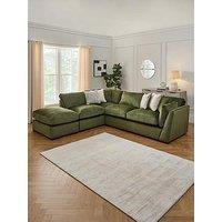Very Home Anniston Fabric Left Hand Corner Chaise Sofa With Footstool