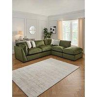 Very Home Anniston Fabric Right Hand Corner Chaise Sofa With Footstool