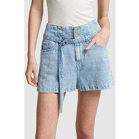 7 For All Mankind Calie Straight Ankle Fit Skirt - Light Wash