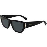 Longchamp Lo774S Modified Rectangle Acetate Sunglasses - Black