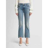 7 For All Mankind Daisy Ankle Bootcut Jeans With Worn Out Hem