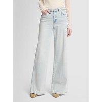 7 For All Mankind Lotta Wide Leg Jeans - Light Wash