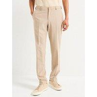 Boss H-Leon Regular Fit Wool Mix Suit Trousers - Beige