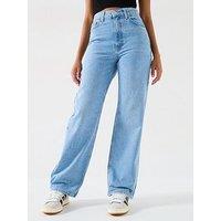 V By Very High Waist Wide Leg - Light Wash