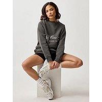 Pixiegirl Petite Sweat Dress Self Love Club - Grey