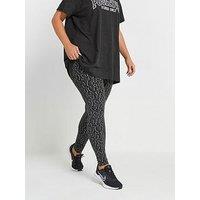 Yours Curve Abstract Animal Leggings - Grey