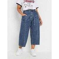 Yours Curve Tie Waist Cropped Trouser