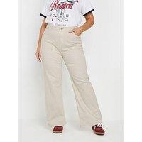Yours Curve Wide Leg Jean - Ivory