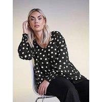 Yours Curve Pleat Front Blouse - Black