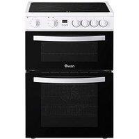 Swan Sx16730W 60Cm Electric Double Oven Ceramic Hob Cooker - White