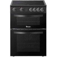 Swan Sx16730B 60Cm Electric Double Oven Ceramic Hob Cooker - Black