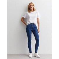 New Look Dark Blue Mid Rise Skinny Jeans