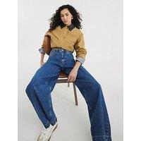 River Island Oversized Barrel Jeans - Medium Blue