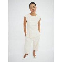 River Island Tailored Darted Tunic Top - Cream