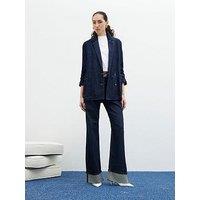 River Island Relaxed Straight Turnup Jean - Dark Denim