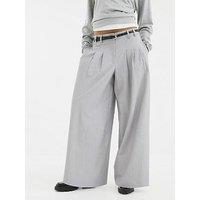 River Island Belted Wide Leg Trouser - Grey