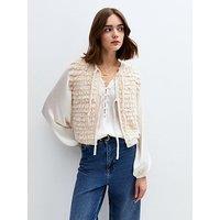 New Look Loop Knit Waistcoat - Cream