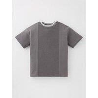 V By Very Boys Textured Panel T-Shirt - Grey
