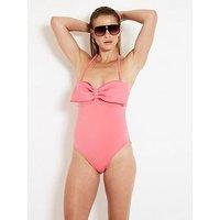 River Island Bow Bandeau Swimsuit - Pink