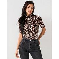 V By Very Turtleneck Half Sleeve Top - Print