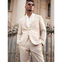 River Island Linen Suit Jacket - Ecru