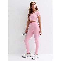 New Look 915 Girls Ribbed Leggings - Pink