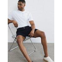 River Island Belted Chino Shorts - Navy