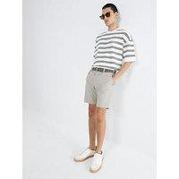River Island Belted Chino Shorts - Beige
