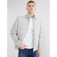 River Island Quilted Hybrid Funnel Neck - Grey