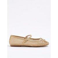 River Island Raffia Ballet Shoe - Beige
