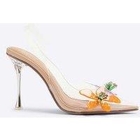 River Island Perspex Flower Court Shoe - Clear