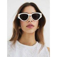 River Island Slim Pearl Cateye Sunglasses - White