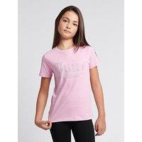 Juicy Couture Girls Diamante Fitted Short Sleeve T-Shirt - Pink