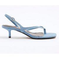 River Island Toe Thong Tassel Sandal - Blue