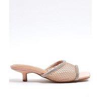 River Island Diamante Heeled Sandal - Pink