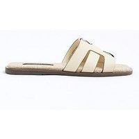 River Island Weave Mule Flat Sandal - Beige