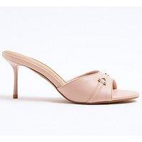 River Island Kitten Heel Mule - Light Pink