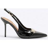 River Island Sling Back Court Shoe - Black
