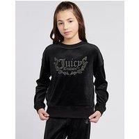 Juicy Couture Girls Diamante Crew Neck Sweatshirt - Black